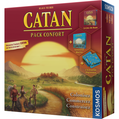 Catan pack confort:  jeu de base + extension marins + 2 scénarios