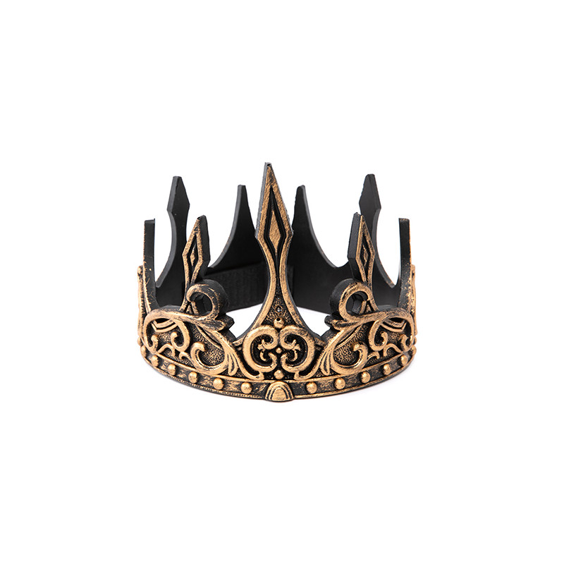 Couronne Roi Médiéval En Métal Doré - Accessoire Déguisement Adulte, Avec Fausses Pierres - 12