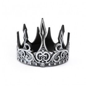 Couronne de roi médiéval en mousse eva argent/noir