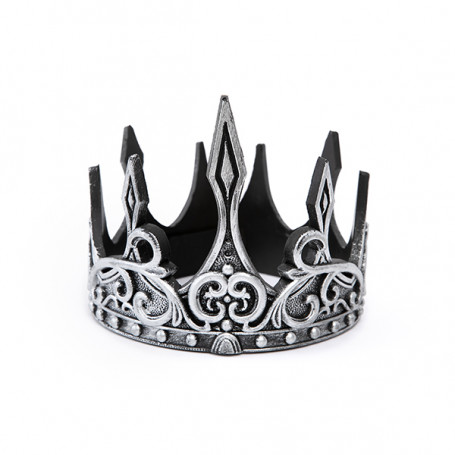 Couronne de roi médiéval en mousse eva argent/noir