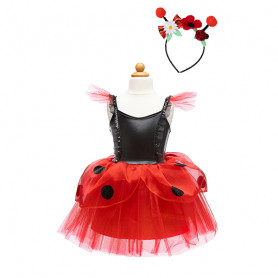 Robe de coccinelle avec coiffe - 5/6 ans - Déguisement fille