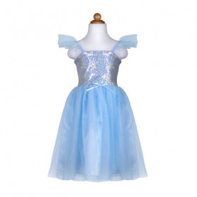 Blue princess dress with sequins - 5/6 years old - Girl costume