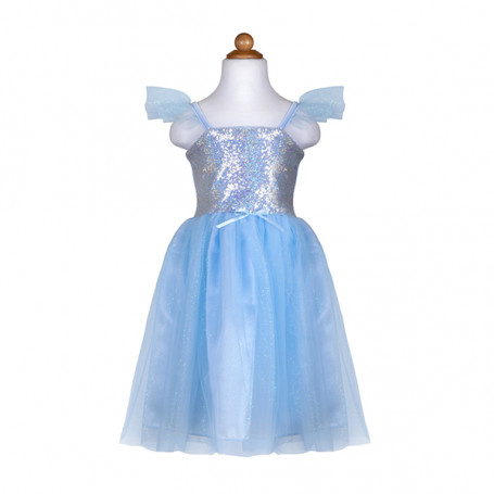 Robe de princesse bleue à paillettes - 5/6 ans - Déguisement fille
