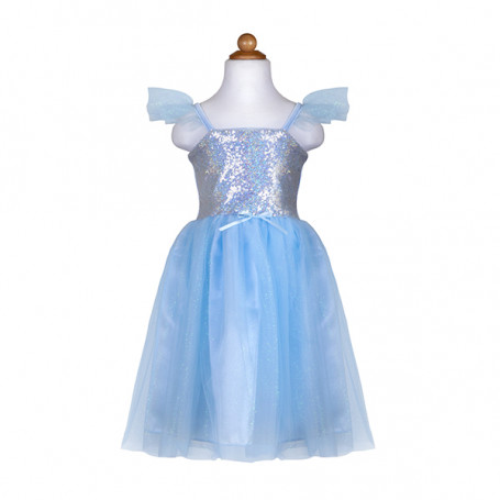 Blue princess dress with sequins - 5/6 years old - Girl costume