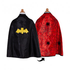 Reversible Spider/Bat Cape (Red/ Black) - Kid Costume