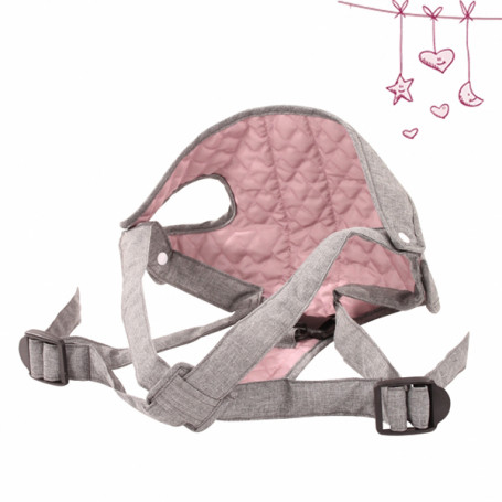 Porte-bébé ventral - Gris et rose