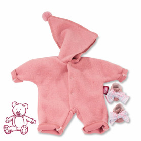 Pink jumpsuit with hood for 30-33cm doll