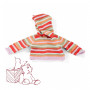Pullover rayé rouge/vert/orange pour poupée 30-33cm