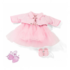 Ensemble robe tutu/veste/chaussures rose pour poupée 30-33cm