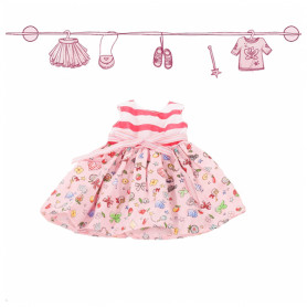 Wonderland pink spring pattern dress for 36cm doll