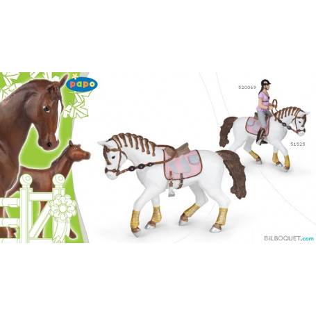 Cheval tressé figurine en plastique Papo