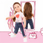 Jeans, t-shirt and headband set for 45-50cm doll