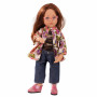 Jean pants, flower jacket, t-shirt, glasses for 45-50cm doll