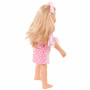 Robe Lacery rose et serre-tête pour poupée 45-50cm
