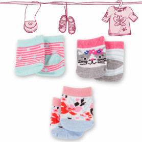 Set of 3 pairs of socks for dolls 30-50cm
