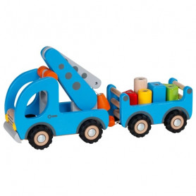 Crane truck with trailer