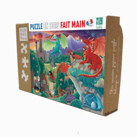 Les Dragons - Puzzle 50 pièces en bois - Vayounette - Michèle Wilson