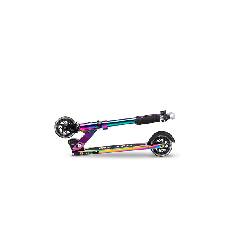 Trottinette Micro Sprite Deluxe Pliable – 5-12 Ans, Guidon Réglable, Éclairage LED Avant, Frein Long Avec Réflecteurs