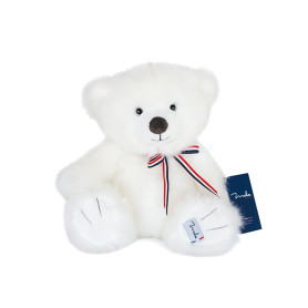 L'ours français 35cm blanc poudré - Maïlou Tradition