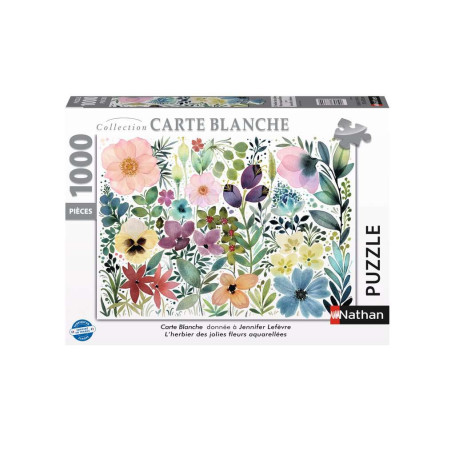 Puzzle 1000 pièces - Jennifer Lefèvre - L'herbier des jolies fleurs aquarellées