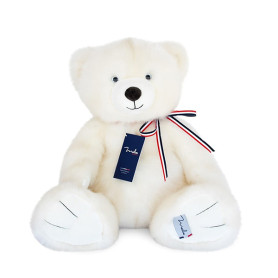 L'ours français 50cm blanc poudré - Maïlou Tradition