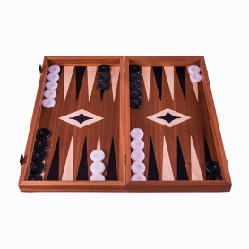 Backgammon and chess 38cm mahogany
