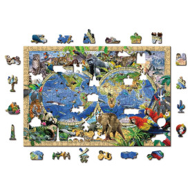 Wooden puzzle Animal Kingdom map - 505 pièces