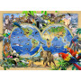 Wooden puzzle Animal Kingdom map - 505 pièces