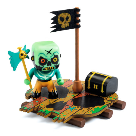 Skullapic with his wooden raft - Arty Toys Piratous