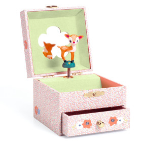 Wooden fawn musical jewelry box - Djeco