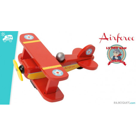 Avion biplan rouge Jouet en bois