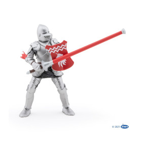 Red unicorn knight with spear - Figurine Papo