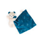Doudou Ours bleu Coton BIO - Kaloo Carré douceur