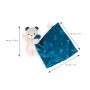 Doudou Ours bleu Coton BIO - Kaloo Carré douceur