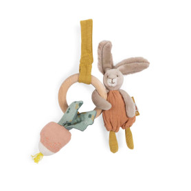 Hochet anneau bois lapin - Trois petits lapins