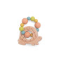 Wooden and silicone turtle teething ring rattle - Three little rabbits