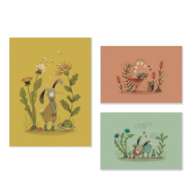 Set de 3 affiches - Trois petits lapins