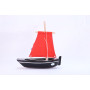 Boat LE MISAINIER 21cm black wood red sail - Tirot