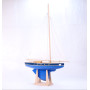 Sailboat 502 blue hull white sails 40cm with its support - Tirot