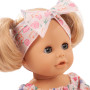 Aquini bath doll 33cm - Pink floral outfit - 4 accessories