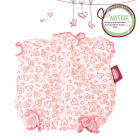 Combinaison bébé coeurs en coton organique pour poupée 30-33cm