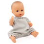 Green striped summer jumpsuit for 30-33cm doll