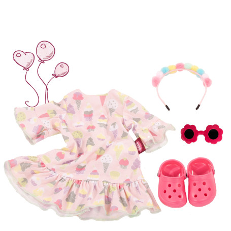 3-piece ice cream dress set for 45-50cm doll