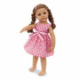 Robe rose à points pour poupée 45-50cm