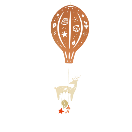 Sienna Fallow deer Hot Air Balloon Mobile