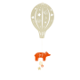Pearl Grey Bear Hot Air Balloon Mobile