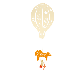 Ivory Fox Hot Air Balloon Mobile