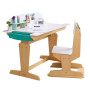 Bureau ajustable avec huche et chaise - Naturel