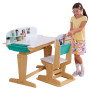 Adjustable Desk with Hutch and Chair - Natural