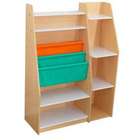 Bookcase with storage pockets - Natural